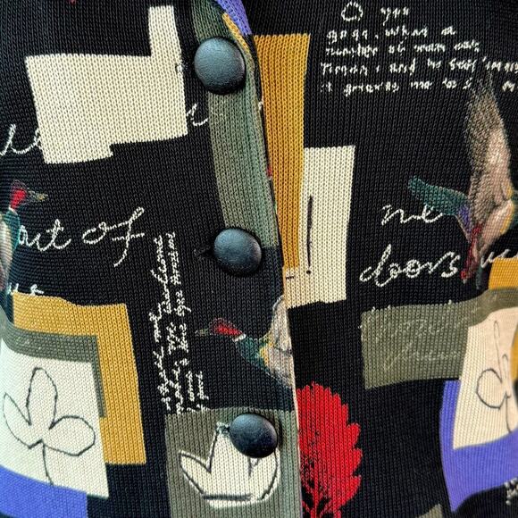 Supply & Demand Vintage Patchwork Button Up Knit Cardigan Vest Women Size L USA - Picture 8 of 13